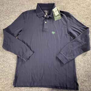 L.L.Bean Men's Long Sleeve Polo‎ Shirt - Navy, Size S NWT Regular #840